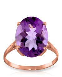 Galaxy Gold Products 14k Rose Gold Ring With Natural Oval Purple Amethyst