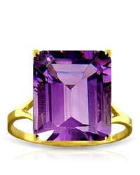 Galaxy Gold Products 14k Solid Gold Ring With Natural Octagon Purple Amethyst