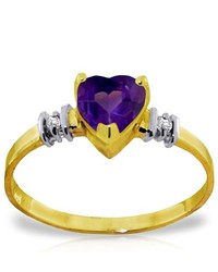 Galaxy Gold Products 14k Solid Gold Ring With Natural Purple Amethyst Diamonds