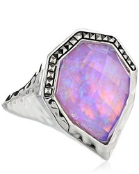 Judith Jack Opulent Sterling Silver Marcasite Opal Purple Ring Size 7