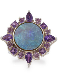 Stephen Dweck One Of A Kind Fire Opal Amethyst Cocktail Ring