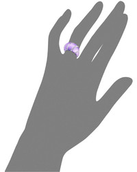 Sis By Simone I Smith Platinum Over Sterling Silver Ring Purple Lucite Crystal Accent Ring