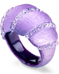Sis By Simone I Smith Platinum Over Sterling Silver Ring Purple Lucite Crystal Accent Ring