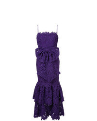 Violet Ruffle Lace Evening Dress