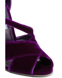 Prada Velvet Sandals Grape
