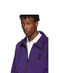 AMI Alexandre Mattiussi Purple Hooded Zip Up Jacket