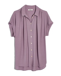 Violet Short Sleeve Button Down Shirt