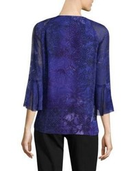 Elie Tahari Adalyn Silk Bell Sleeves Blouse