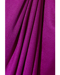 Cushnie et Ochs Gathered Silk Satin Dress Violet