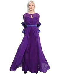 Violet Silk Evening Dress