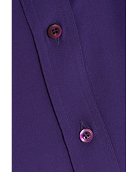 Prada Silk Crepe De Chine Shirt Purple