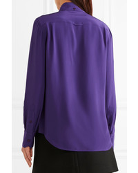 Prada Silk Crepe De Chine Shirt Purple