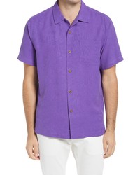 Violet Silk Short Sleeve Shirt