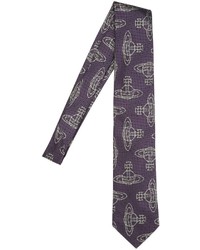 Vivienne Westwood 85cm Orbit Jacquard Silk Crepe Tie