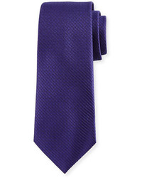 Ermenegildo Zegna Textured Solid Silk Tie Purple