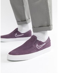 Nike SB Zoom Stefan Janoski Slip On Trainers In Purple 833564 500