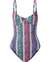 Caroline Constas Mykela Snake Print Underwired Swimsuit