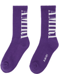 Amiri Purple Core Logo Socks