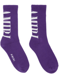 Amiri Purple Core Logo Socks