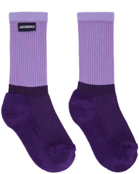 Jacquemus Purple Le Raphia Les Chaussettes Lenvers Socks