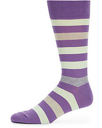 Saks Fifth Avenue BLACK Rugby Stripe Socks