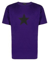 Violet Star Print Crew-neck T-shirt