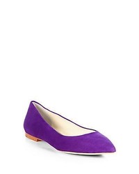 Violet Suede Ballerina Shoes