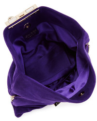 Jimmy Choo Chandra Small Crystal Clutch Bag Purple
