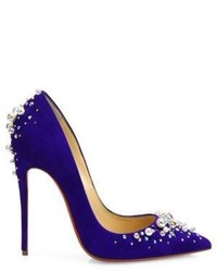 Christian Louboutin Canditate Pearly Suede Point Toe Pumps