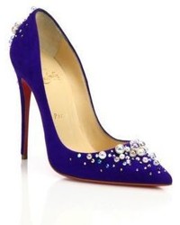Christian Louboutin Canditate Pearly Suede Point Toe Pumps