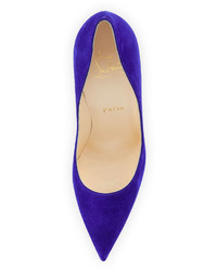 Christian Louboutin So Kate Suede 120mm Red Sole Pump Purple
