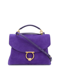 Violet Suede Satchel Bag