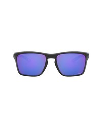 Oakley 58mm Rectangle Sunglasses In Matte Blackprizm Violet At Nordstrom