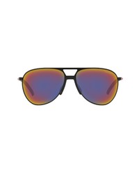 Prada Linea Rossa 59mm Mirrored Pilot Sunglasses In Matte Blackgrey Mirror At Nordstrom