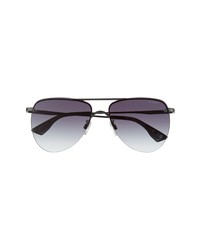 Le Specs The Prince 57mm Aviator Sunglasses In Matte Blackcool Smoke Grad At Nordstrom
