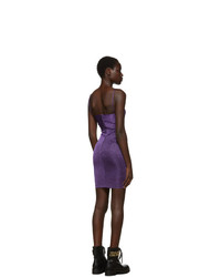 Versace Jeans Couture Purple Lurex Spaghetti S Dress