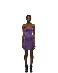 Versace Jeans Couture Purple Lurex Spaghetti S Dress