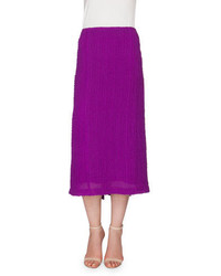 Violet Textured Pencil Skirt