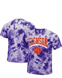 Colosseum Purple Clemson Tigers Pickford Tie Dye T Shirt