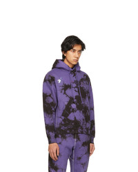 Psychworld Purple And Black Tie Dye Logo Hoodie