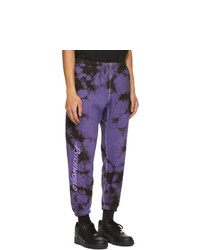 Psychworld Purple And Black Tie Dye Logo Lounge Pants