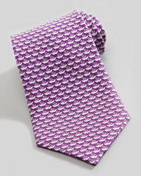 Salvatore Ferragamo Two Swans Silk Tie Purple