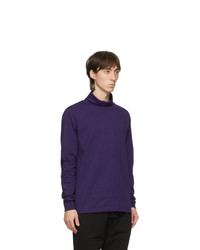 Ps By Paul Smith Purple Rolled Collar Turtleneck
