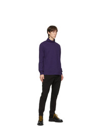 Ps By Paul Smith Purple Rolled Collar Turtleneck