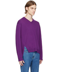 Wooyoungmi Purple V Neck Sweater