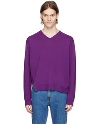 Wooyoungmi Purple V Neck Sweater
