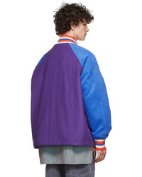 Acne Studios Purple Blue Wool Bomber Jacket