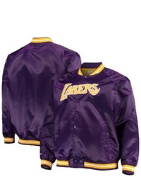 Mitchell & Ness Purple Los Angeles Lakers Big Tall Hardwood Classics Raglan Satin Full Snap Jacket At Nordstrom