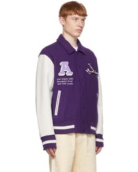 Axel Arigato Purple Mayday Varsity Bomber Jacket