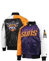 STARTE R Purpleorangewhite Phoenix Suns Tricolor Remix Raglan Full Snap Jacket